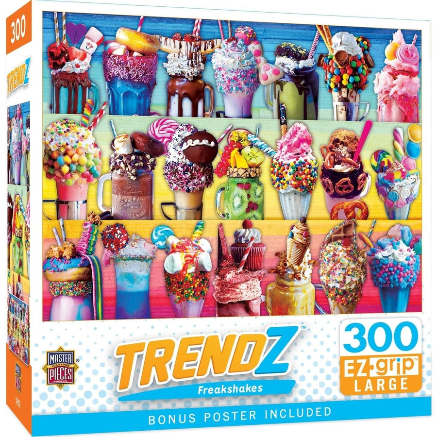 Trendz 300 Piece EZ Grip Jigsaw Puzzle MasterPieces Colorful Freakshakes Design Image 1