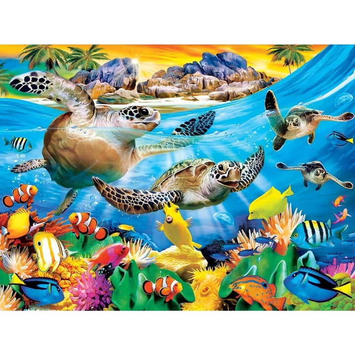 MasterPieces Tropics 300PC EZ Grip Jigsaw Puzzle Breaking Waves Sea Turtles Image 2