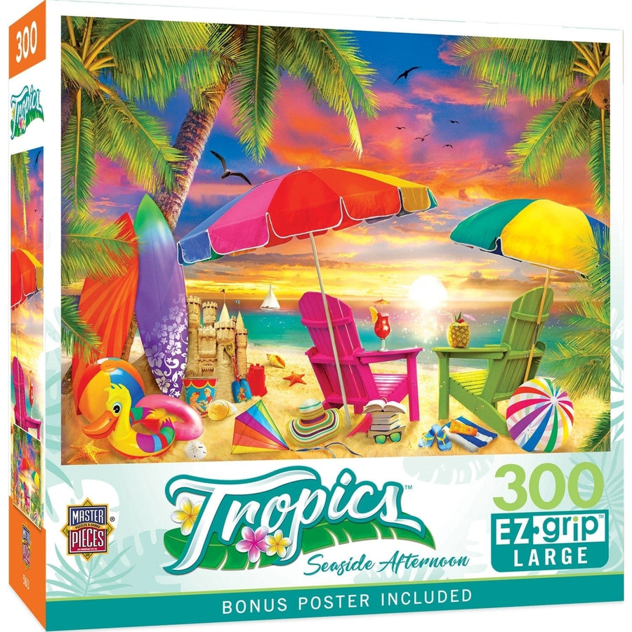 MasterPieces 300 Piece EZ Grip Jigsaw Puzzle Tropics Seaside Afternoon 18x24 Image 1