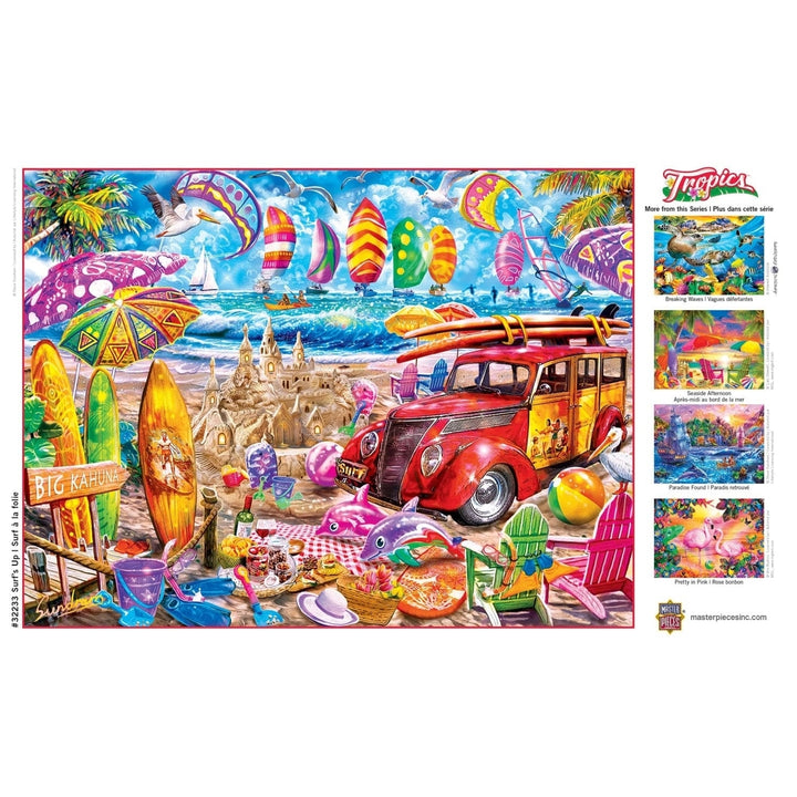 MasterPieces Tropics Surfs Up 300 Piece EZ Grip Jigsaw Puzzle 18x24 Recycled Image 4