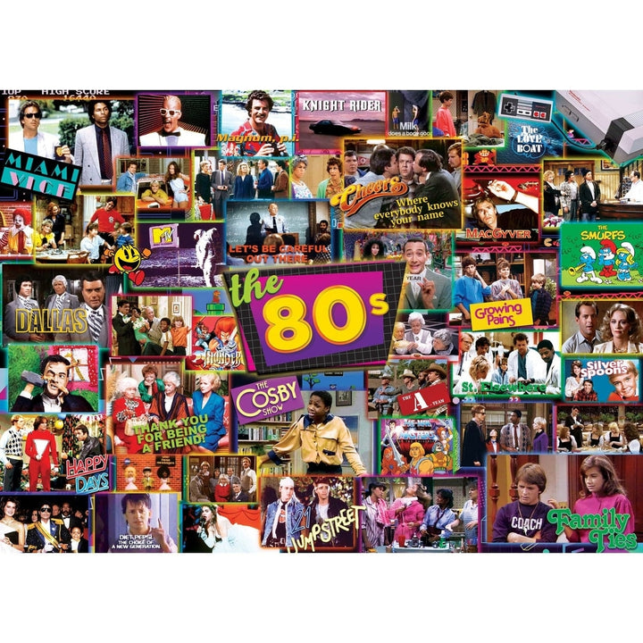 MasterPieces 80s TV Shows 1000 Piece Jigsaw Puzzle 19.25 x 26.75 Recycled Material Image 2