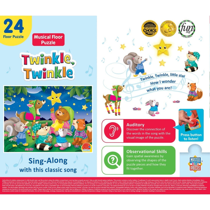 Twinkle Twinkle Musical Floor Puzzle 24 Piece Alphabet Sound 18x24 for Kids Image 3