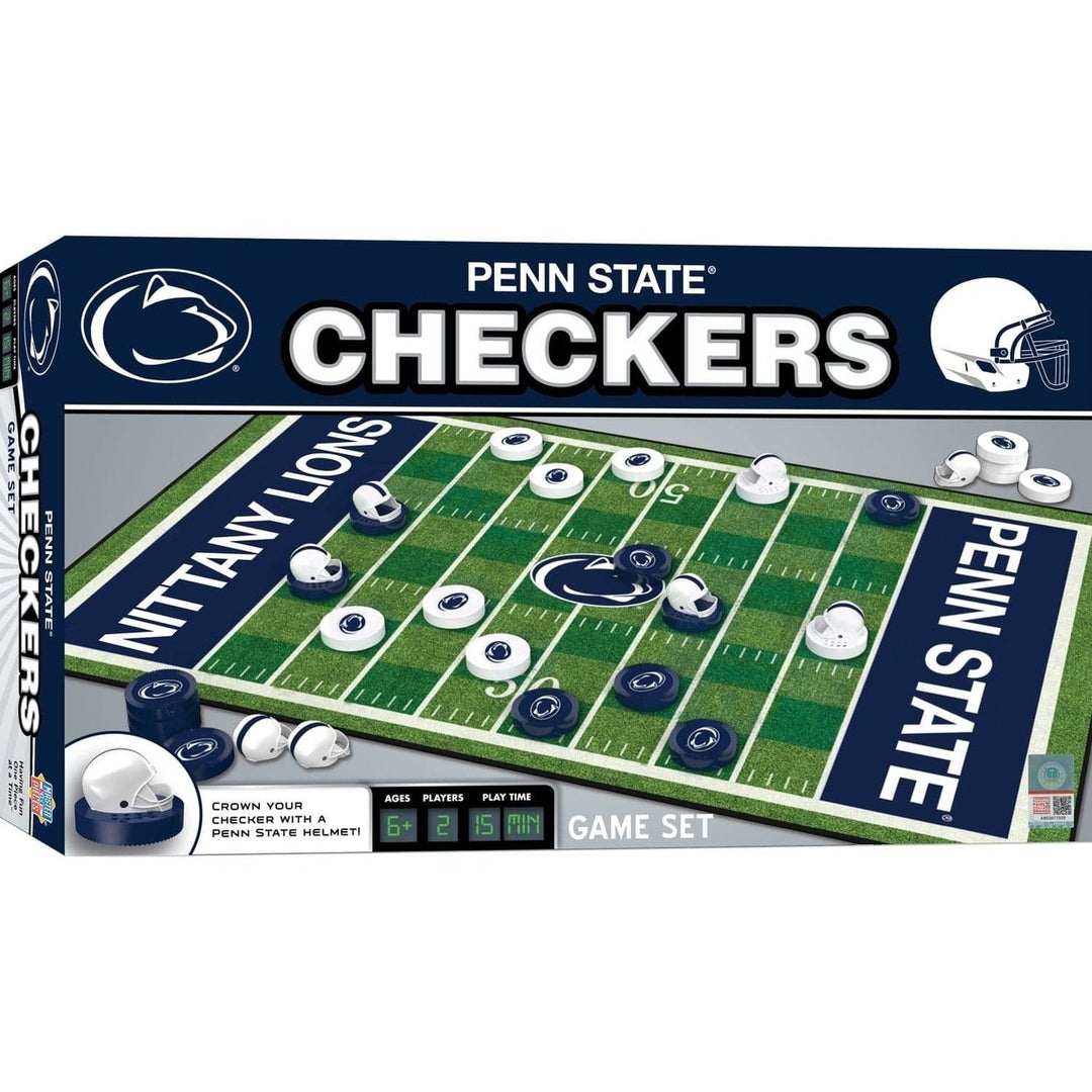 Penn State Nittany Lions Checkers Board Game NCAA 24 Pieces Helmets 13x21 inches Image 1