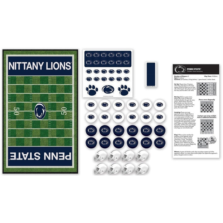 Penn State Nittany Lions Checkers Board Game NCAA 24 Pieces Helmets 13x21 inches Image 2