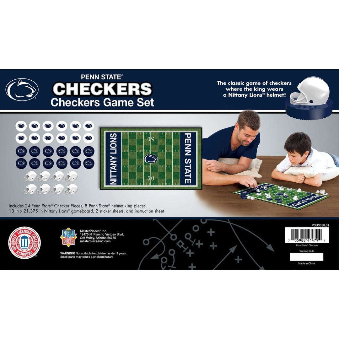 Penn State Nittany Lions Checkers Board Game NCAA 24 Pieces Helmets 13x21 inches Image 3