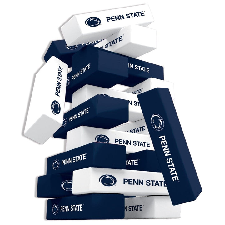 Penn State Nittany Lions Tumble Tower Game NCAA Wooden Blocks 54 Piece Set Image 2