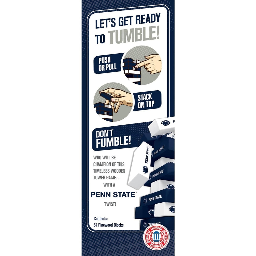 Penn State Nittany Lions Tumble Tower Game NCAA Wooden Blocks 54 Piece Set Image 3