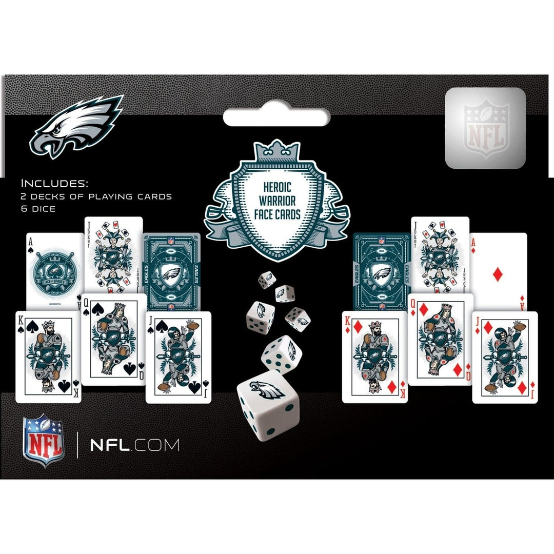 Philadelphia Eagles 2-Pack Playing Cards and Dice Set Casino Style Gaming Image 6