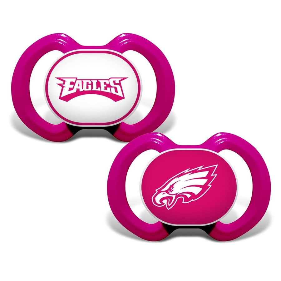 Philadelphia Eagles Pink Pacifier 2-Pack BPA Free Orthodontic Silicone Nipple Image 1