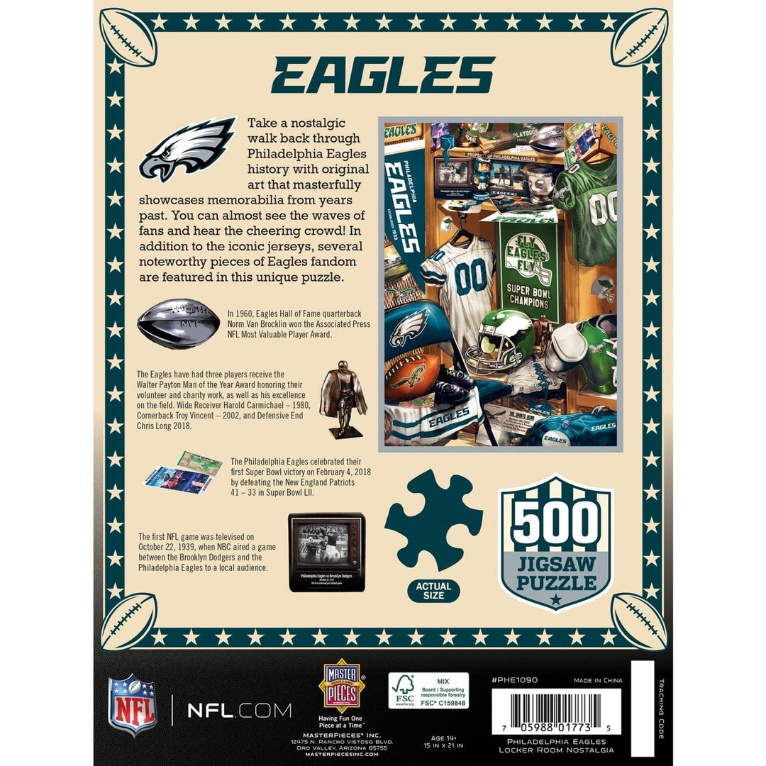 Philadelphia Eagles Locker Room Jigsaw Puzzle 500 Pieces Eco-Friendly Material Image 3