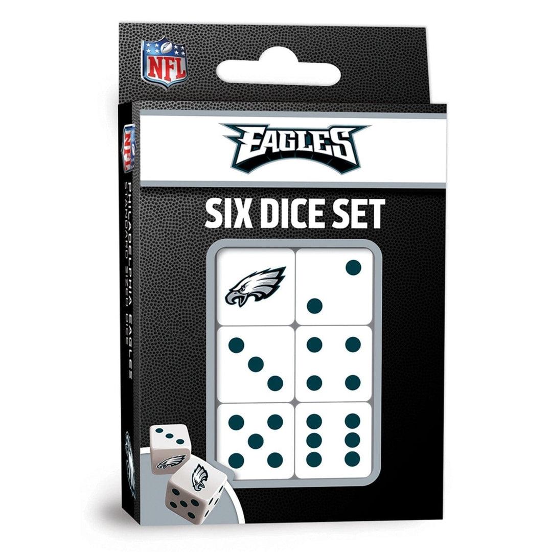 Philadelphia Eagles Dice Set 6 Piece D6 Gaming Dice Officially Licensed 16mm Image 1