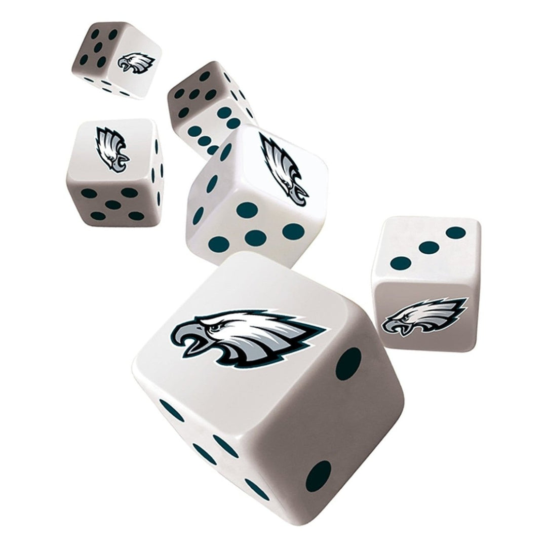 Philadelphia Eagles Dice Set 6 Piece D6 Gaming Dice Officially Licensed 16mm Image 2