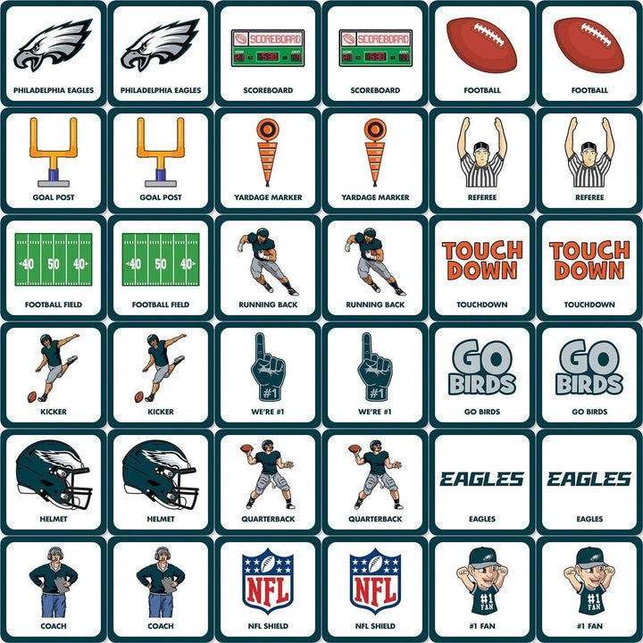 NFL Philadelphia Eagles Matching Game Family Fun for Kids Adults Memory Game Image 2