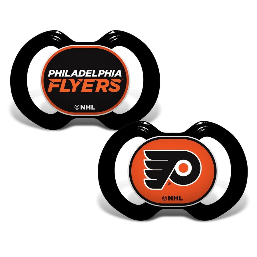 Philadelphia Flyers Pacifiers 2-Pack Orthodontic Silicone BPA-Free Infant 3+ Mth Image 1