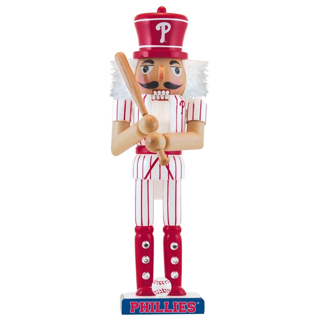 Philadelphia Phillies Collectible Nutcracker Handcrafted Wooden Team Decor Image 1