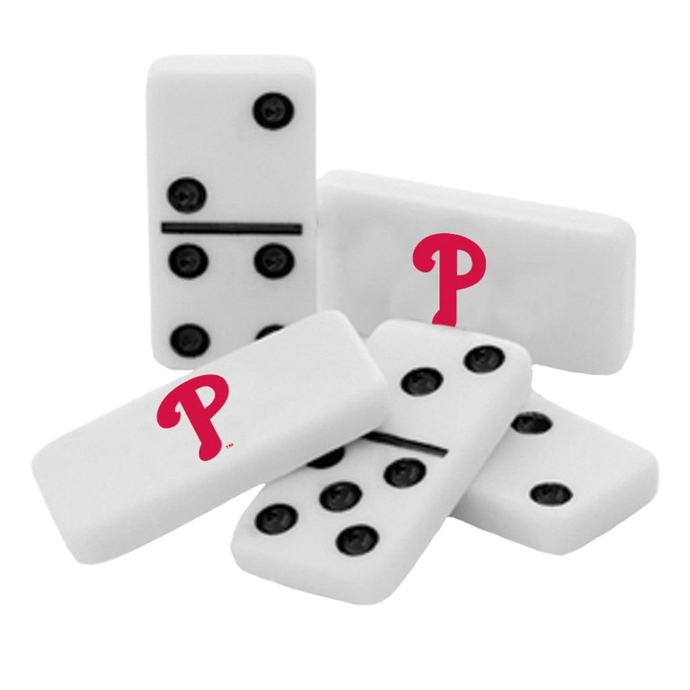 Philadelphia Phillies Dominoes Set Collectible Tin 28 Resin Double-Sixes Image 2