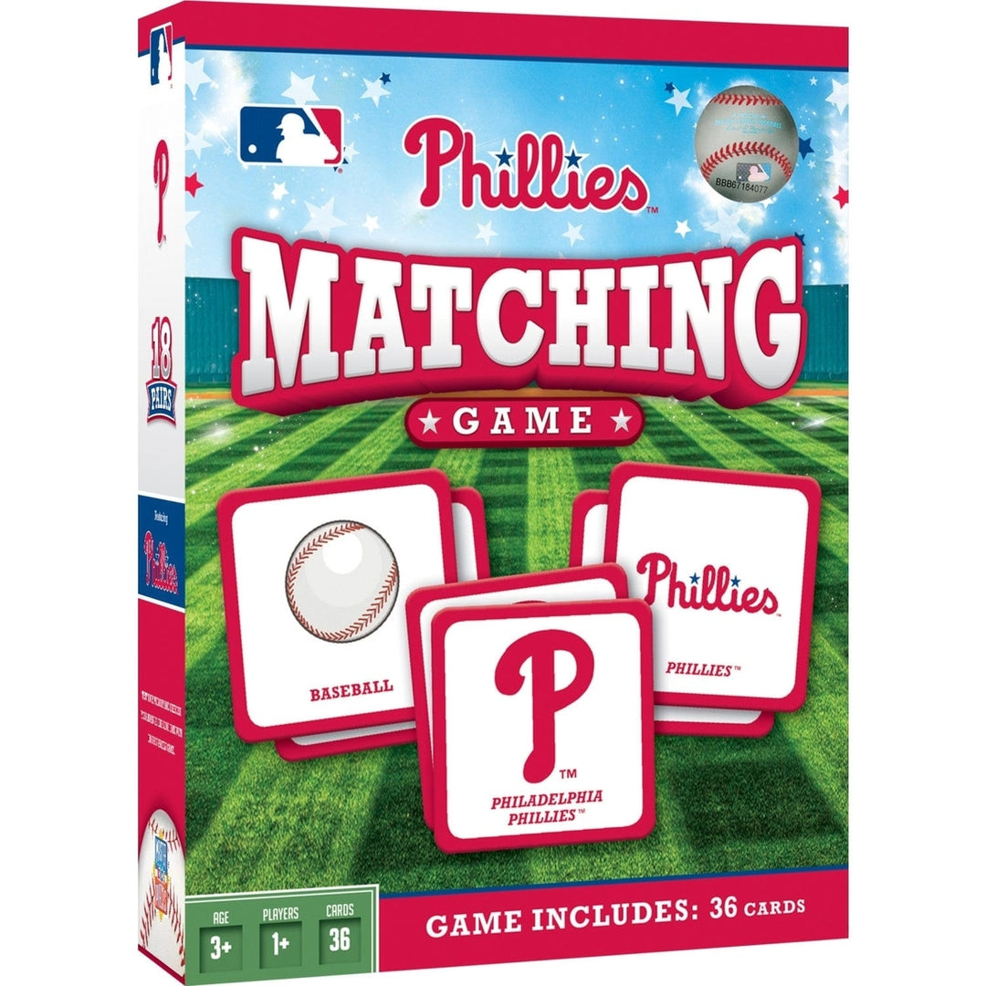 Philadelphia Phillies Matching Game MLB Memory Card Game Family Fun 18 Pairs Image 1