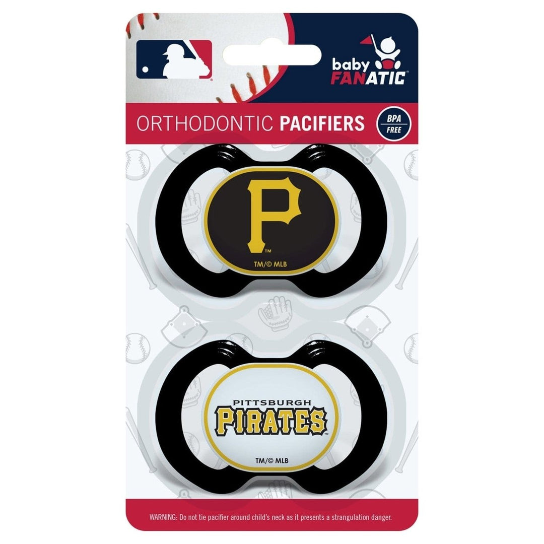 Pittsburgh Pirates Pacifier 2-Pack BPA-Free Silicone Nipple Infant Safety Image 2