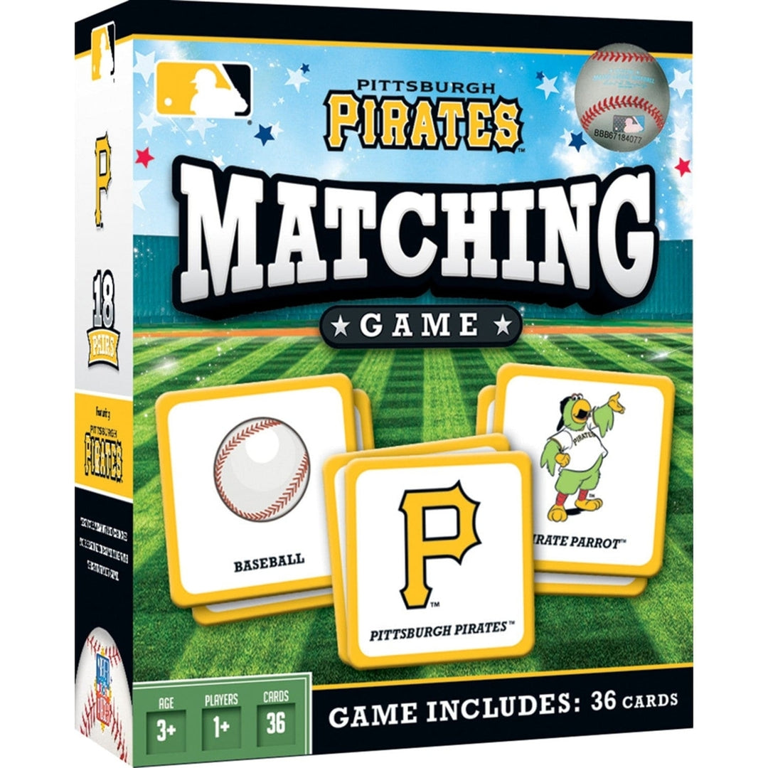 Pittsburgh Pirates Matching Game MLB Family Fun Memory Card Game 18 Pairs Image 1