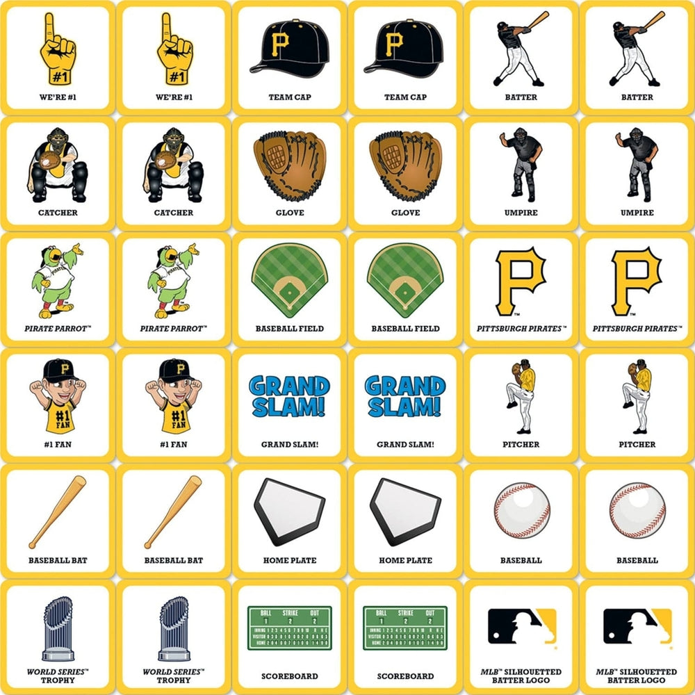 Pittsburgh Pirates Matching Game MLB Family Fun Memory Card Game 18 Pairs Image 2