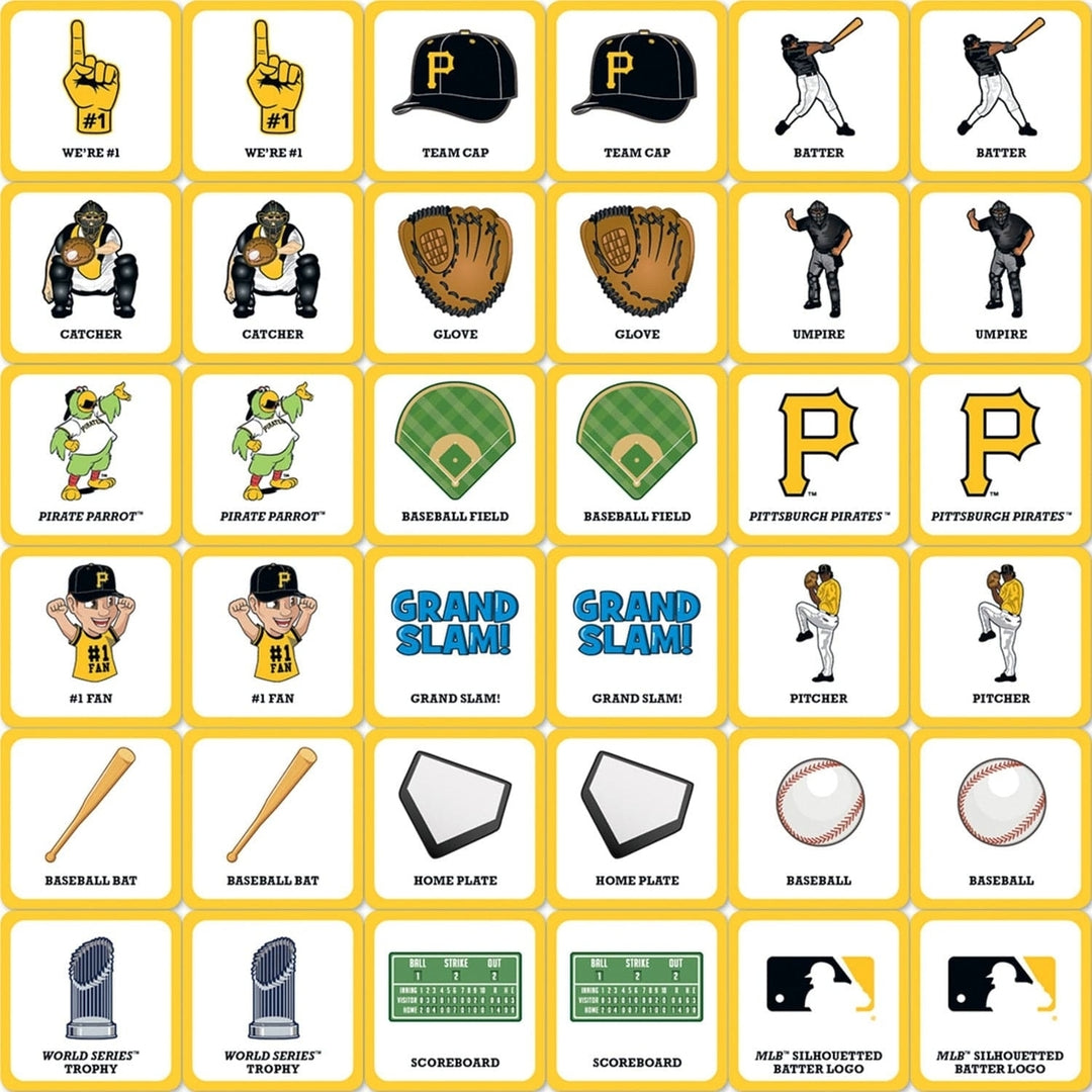 Pittsburgh Pirates Matching Game MLB Family Fun Memory Card Game 18 Pairs Image 2