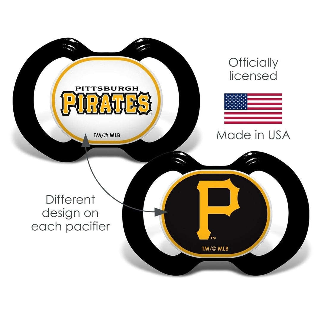 Pittsburgh Pirates Pacifier 2-Pack BPA-Free Silicone Nipple Infant Safety Image 4