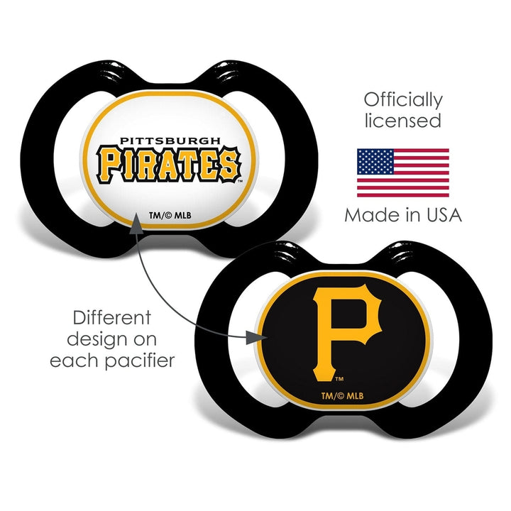 Pittsburgh Pirates Pacifier 2-Pack BPA-Free Silicone Nipple Infant Safety Image 4