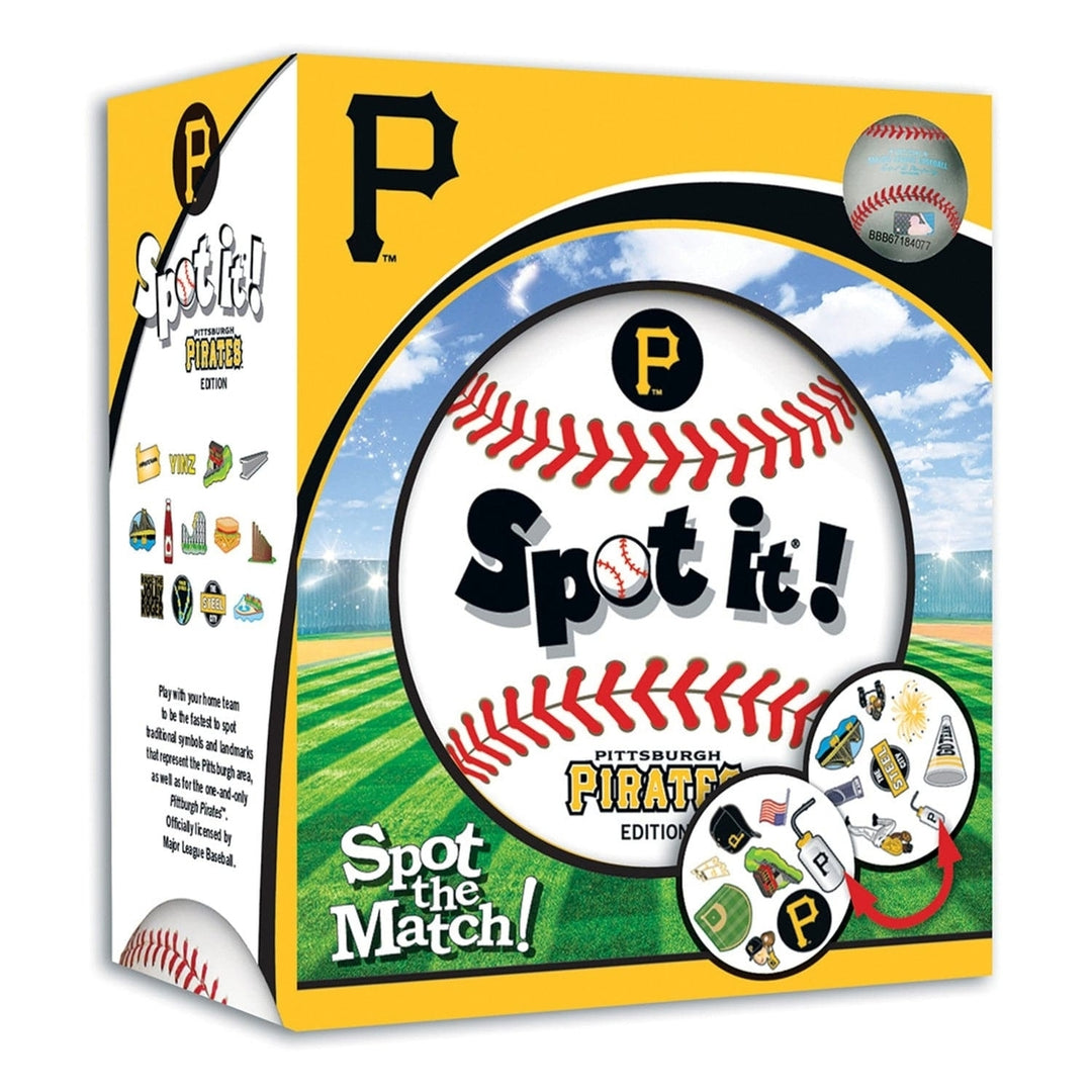 Pittsburgh Pirates Spot It Card Game MLB Family Fun 55 Cards Ages 7 and Up Image 1