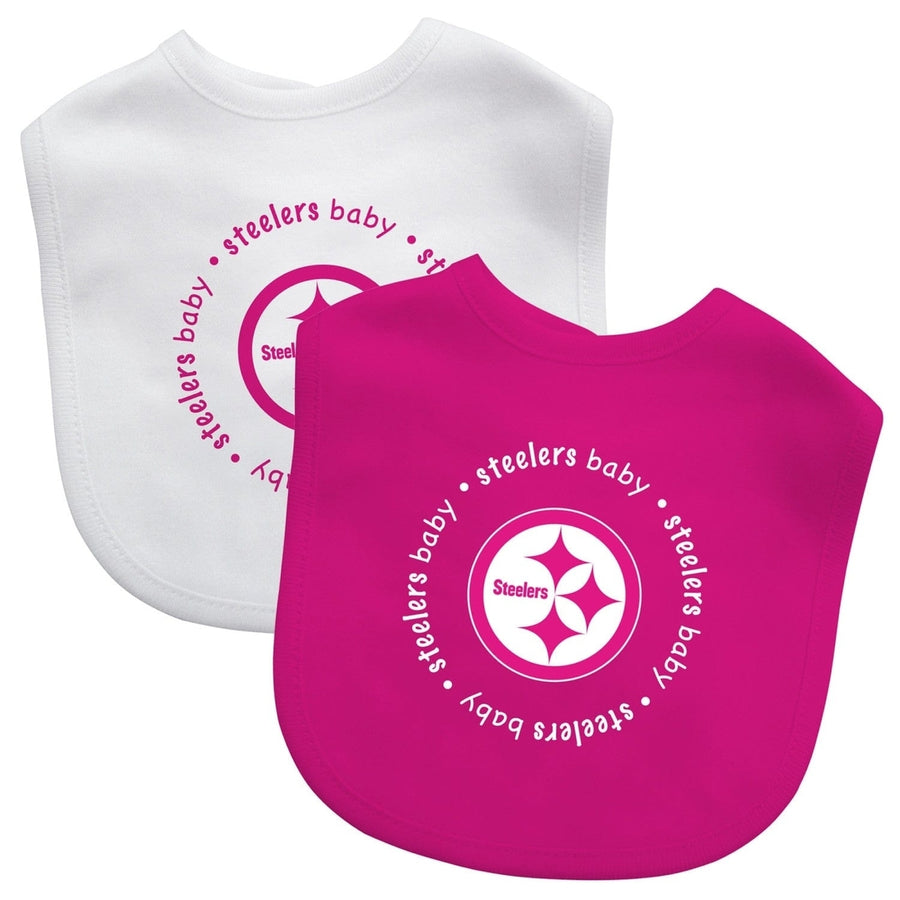 Pittsburgh Steelers - Baby Bibs 2-Pack - Pink Image 1