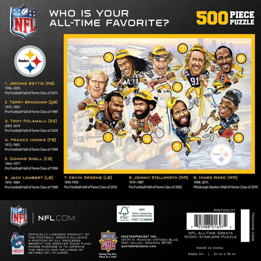 Pittsburgh Steelers - All Time Greats 500 Piece Jigsaw Puzzle Image 3