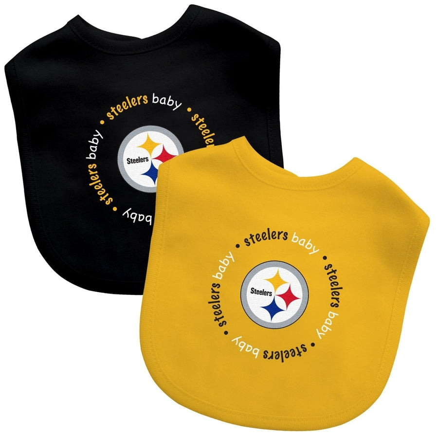 Pittsburgh Steelers - Baby Bibs 2-Pack - Yellow and Black Image 1