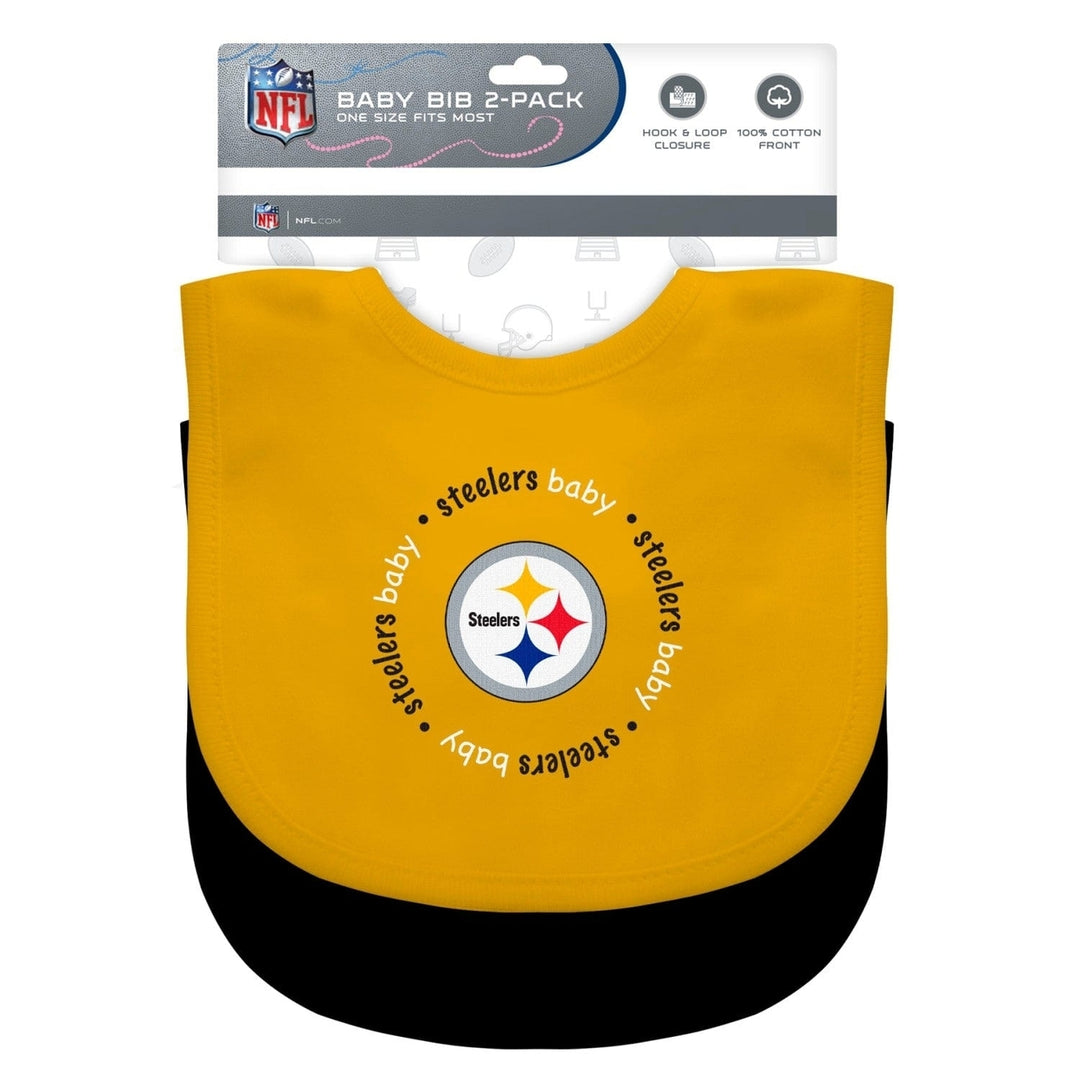 Pittsburgh Steelers - Baby Bibs 2-Pack - Yellow and Black Image 2