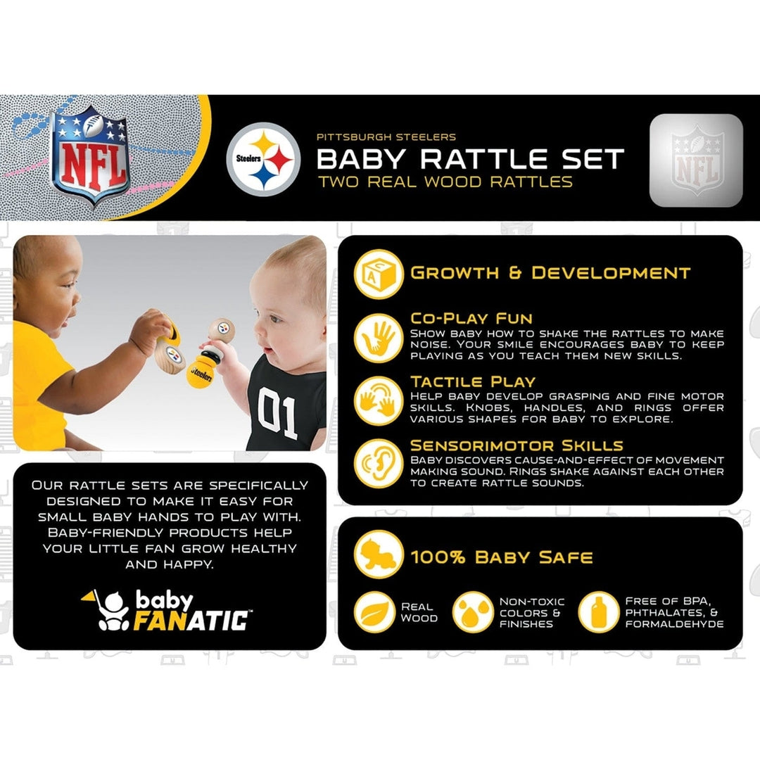 Pittsburgh Steelers - Baby Rattles 2-Pack Image 3