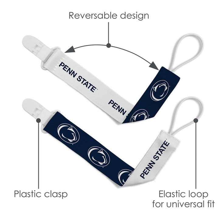 NCAA Penn State Nittany Lions Pacifier Clip 2-Pack Team Colors High Grip Clips Image 4