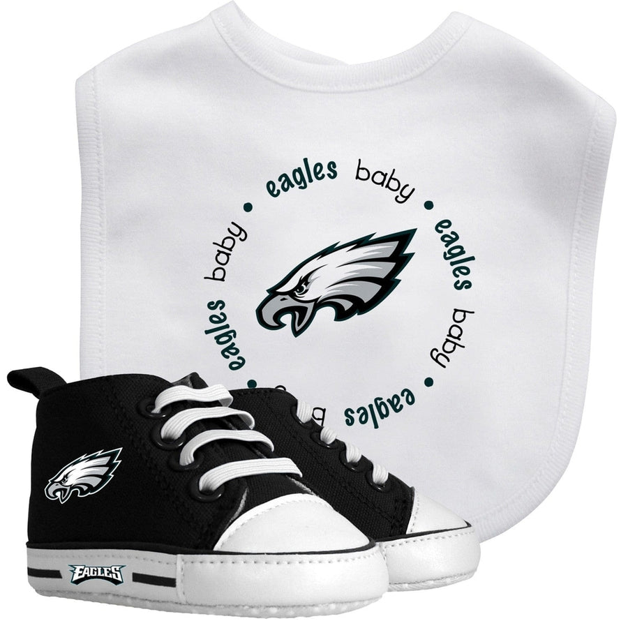 Philadelphia Eagles Baby Gift Set Bib and Pre-Walkers 100% Cotton Unisex Image 1