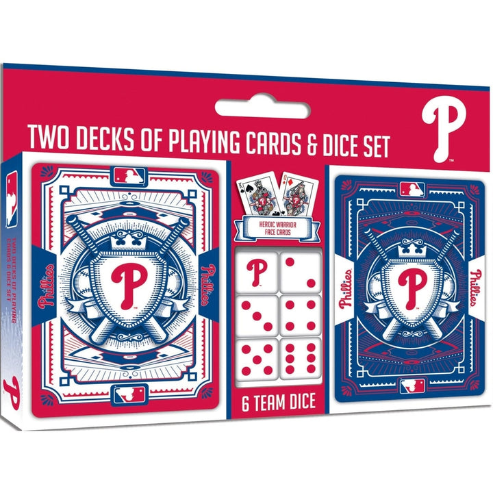 Philadelphia Phillies 2-Pack Playing Cards and Dice Set MLB Team Merchandise Image 1