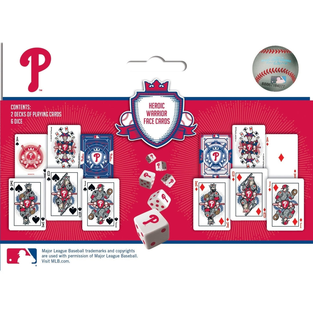 Philadelphia Phillies 2-Pack Playing Cards and Dice Set MLB Team Merchandise Image 3