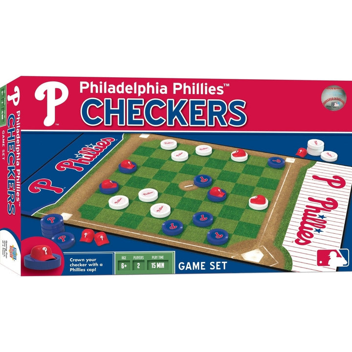 Philadelphia Phillies Checkers Board Game MLB Game Set with Helmet Kings Image 1