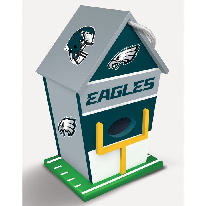 Philadelphia Eagles Birdhouse Wood Waterproof with Tin Roof and Rope Hanger Image 1