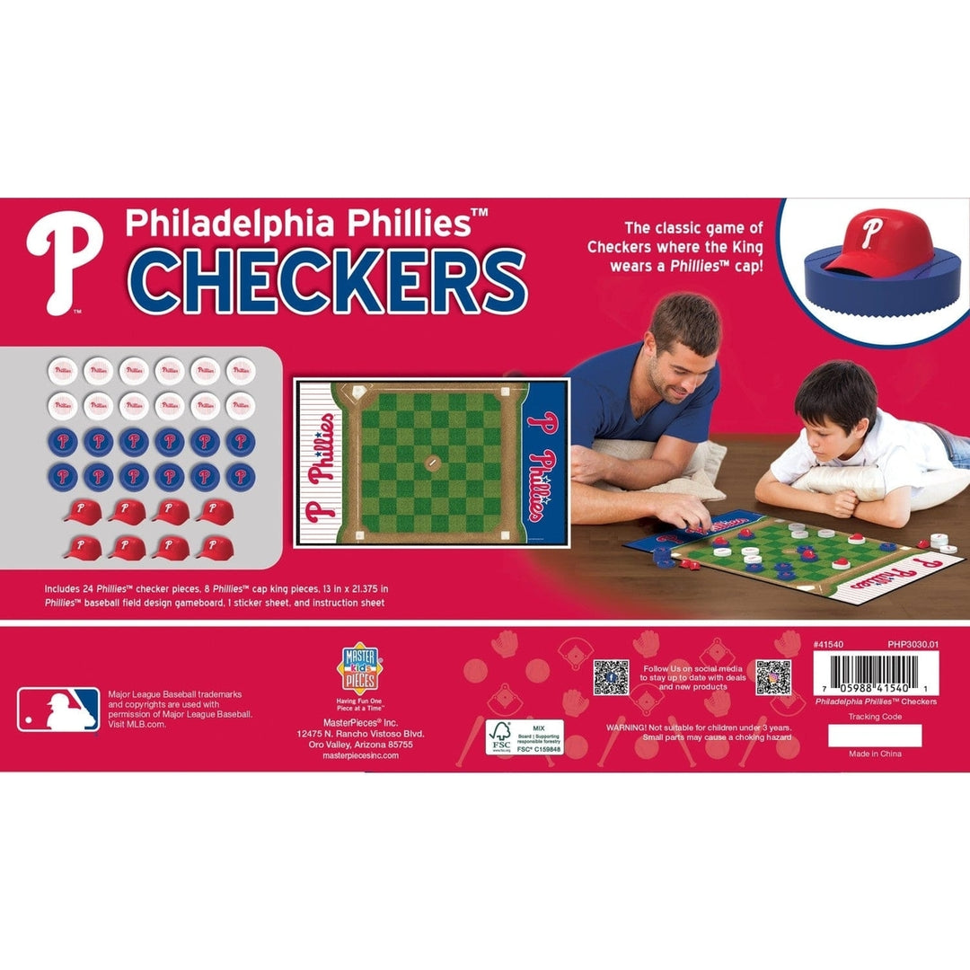 Philadelphia Phillies Checkers Board Game MLB Game Set with Helmet Kings Image 3