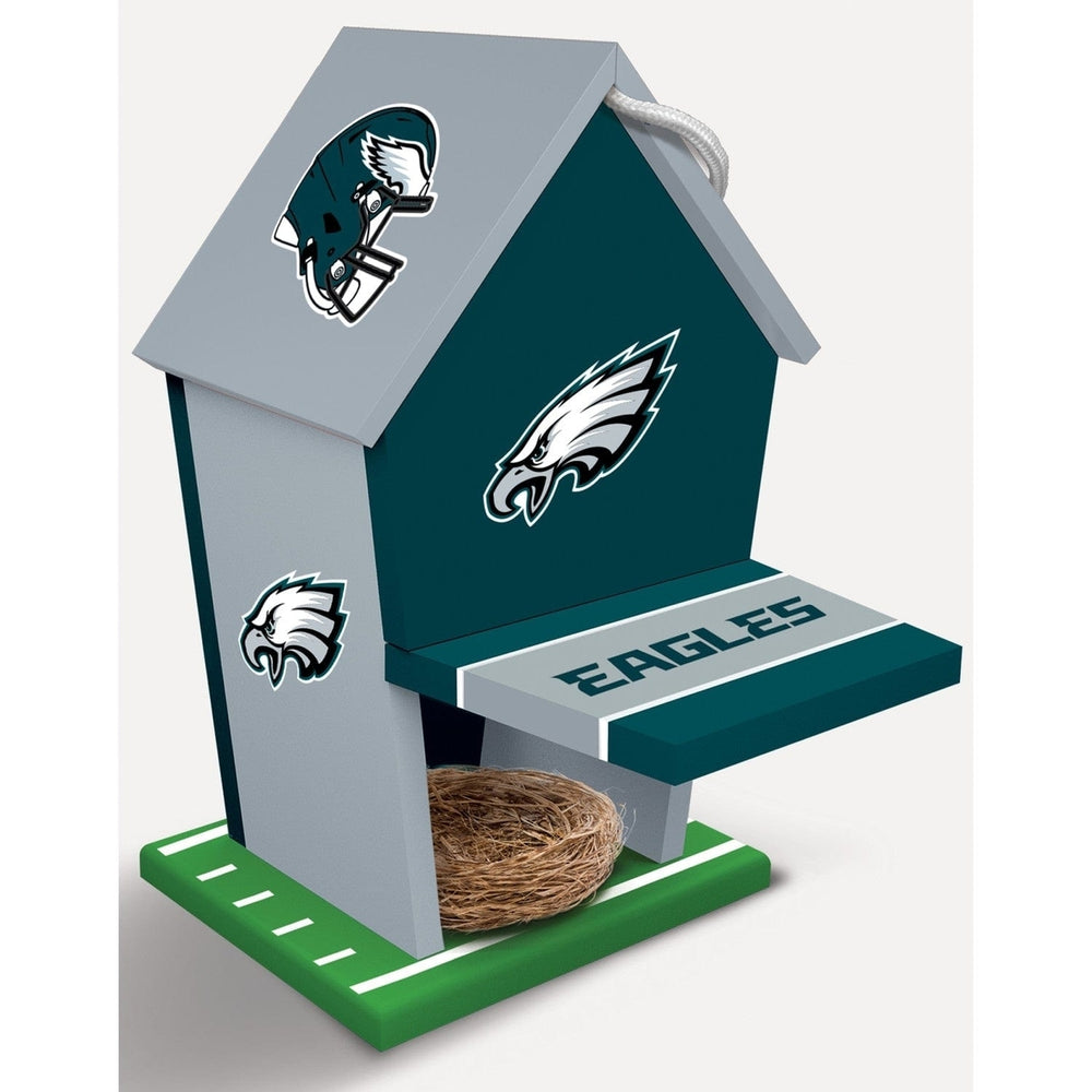 Philadelphia Eagles Birdhouse Wood Waterproof with Tin Roof and Rope Hanger Image 2