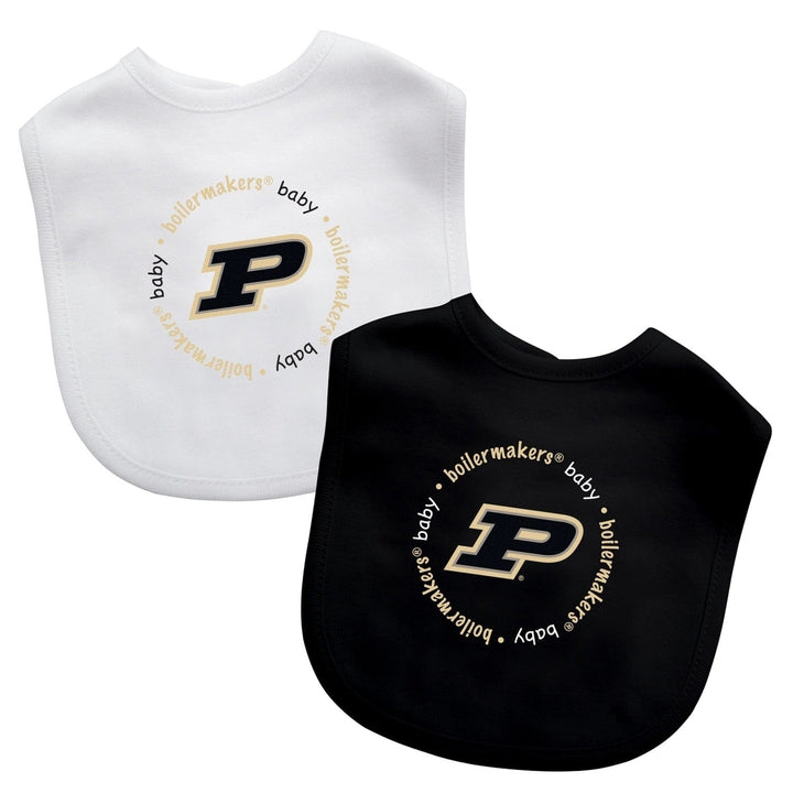 Purdue Boilermakers Baby Bibs 2-Pack Cotton Embroidered Team Logo Unisex Image 1