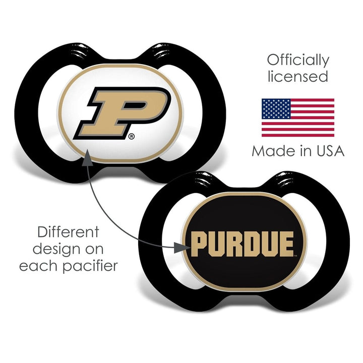 Purdue Boilermakers Pacifier 2-Pack NCAA Infant BPA-Free Silicone Nipple Image 4