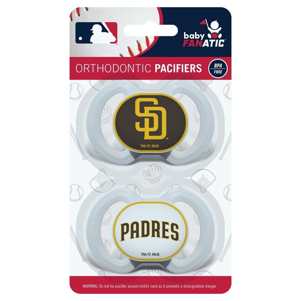 San Diego Padres Pacifier 2-Pack BPA-Free Infant Orthodontic Silicone Nipple Image 2