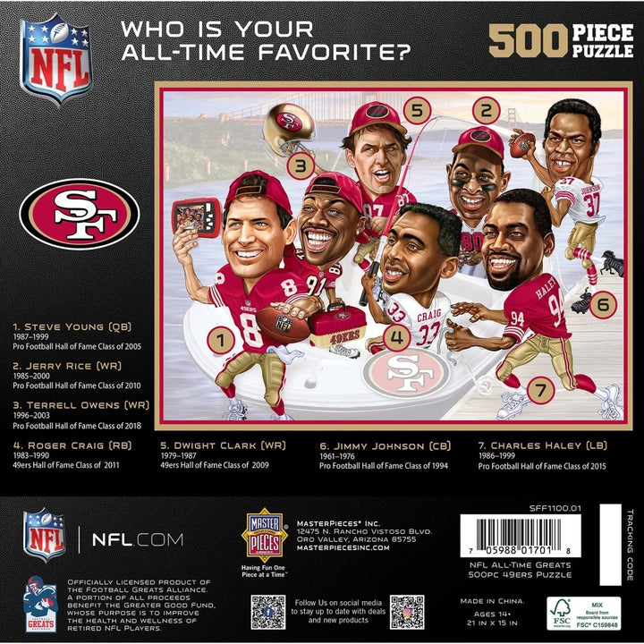 San Francisco 49ers - All Time Greats 500 Piece Jigsaw Puzzle Image 3