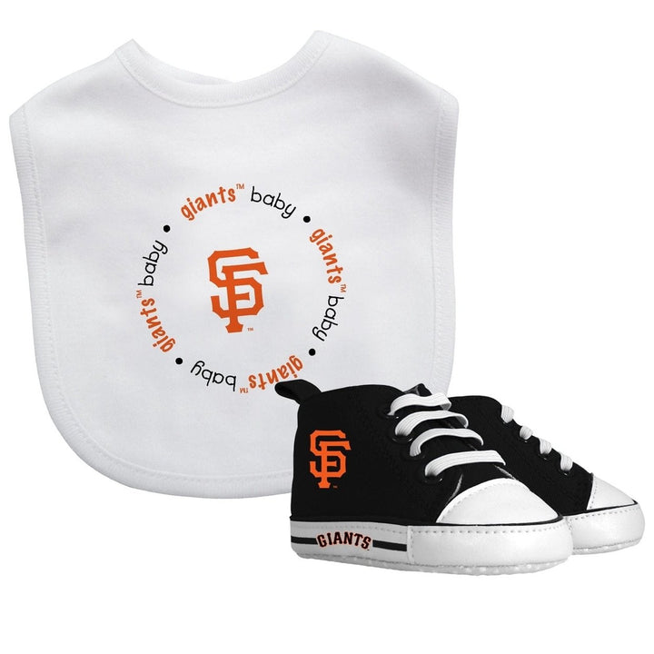 San Francisco Giants Baby Gift Set 2 Piece Bib and Pre-Walker Shoes Unisex Image 1