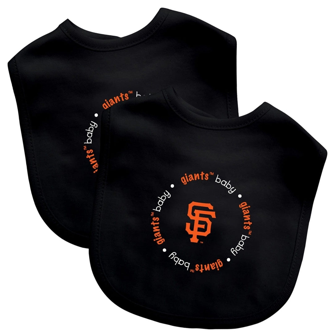 San Francisco Giants Baby Bibs 2-Pack Cotton Front Polyester Back Machine Washable Image 1