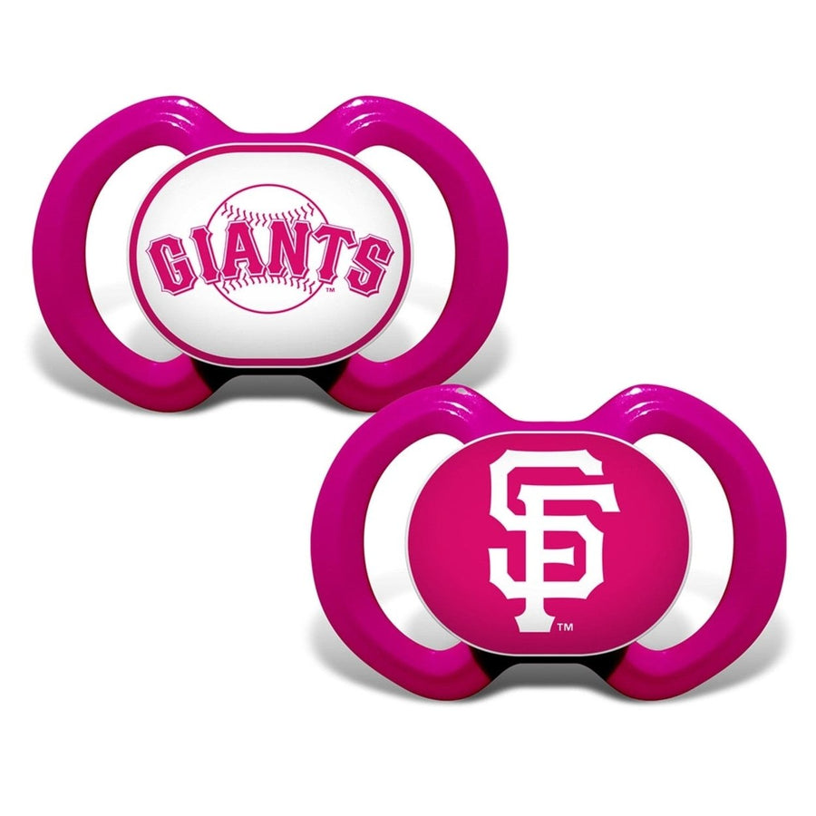 San Francisco Giants Pink Pacifier 2-Pack BPA-Free Orthodontic Silicone Image 1