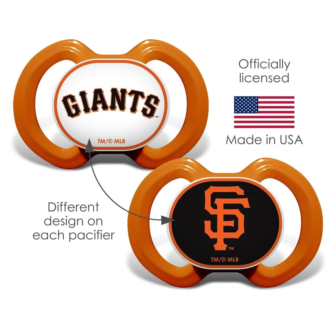 San Francisco Giants Pacifier 2-Pack MLB Infant Safe BPA-Free Silicone Nipple Image 4