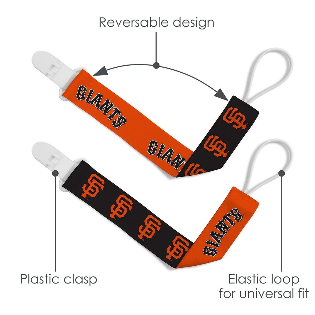 San Francisco Giants Pacifier Clip 2-Pack Officially Licensed MLB Baby Gear Image 6